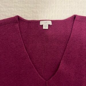 Lush Raspberry V-Neck Sweater